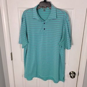 Peter Millar aqua green striped shirt